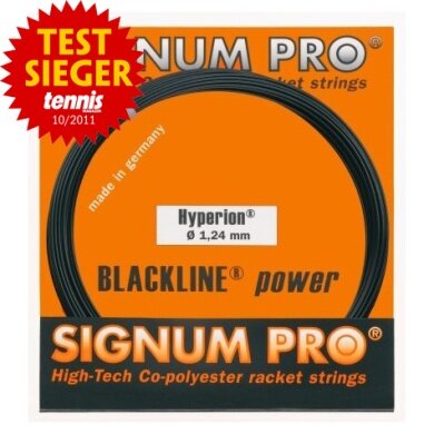 Signum Pro Tennissaite Hyperion (Haltbarkeit+Power) schwarz 12m Set