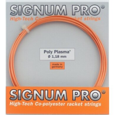 Signum Pro Tennissaite Poly Plasma (Haltbarkeit) orange <b> 12 Meter von der Rolle</b>