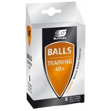 Sunflex Tischtennisball Training (Plastikball 40+) weiss 6er Kartonverpackung