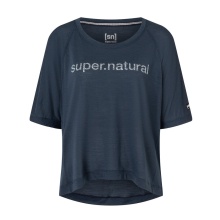 super natural Sport-/Freizeitshirt Liquid Flow Tee (atmungsaktiv, temperaturregulierung) dunkelblau Damen