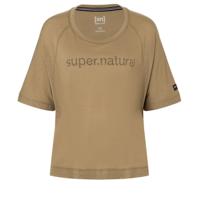 super natural Sport-/Freizeitshirt Liquid Flow Tee (atmungsaktiv, temperaturregulierung) sandbraun Damen