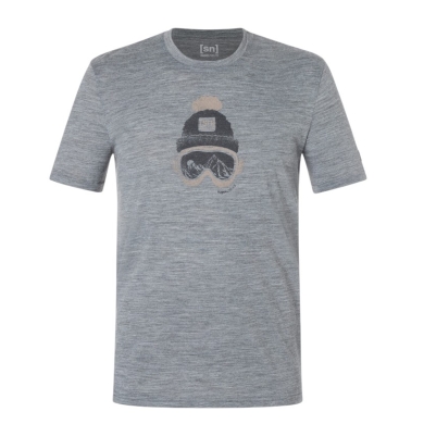 super natural Freizeit-Tshirt Gogeanie Tee (Merino-Mix) grau melange Herren