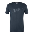 super natural Wander-/Freizeit Tshirt Graphic Hiking - Merinowollmix - blueberry navyblau Herren