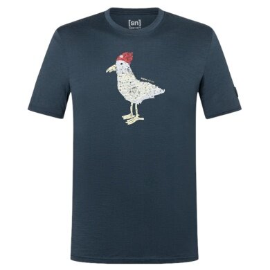 super natural Freizeit-Tshirt Johnny Tee (Merino-Mix) dunkelblau Herren