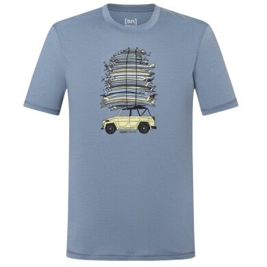 super natural Freizeit-Tshirt Surf Trip Tee - stonegrau/blau Herren