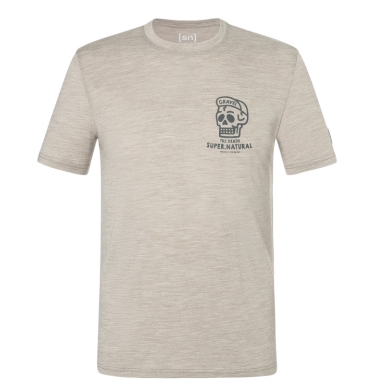 super natural Freizeit-Tshirt Gravel Tee (Merino-Mix) beige Herren