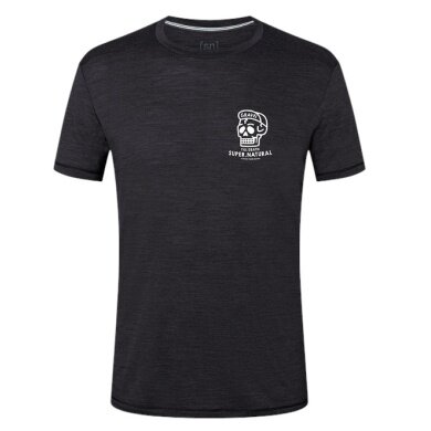 super natural Freizeit-Tshirt Gravel Tee (Merino-Mix) schwarz Herren