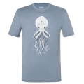 super natural Sport-/Freizeitshirt Octopussy Tee (Merino-Mix, bequeme Passform) stonegrau/blau Herren