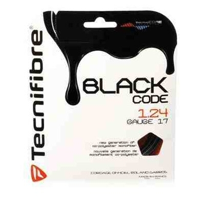 Tecnifibre Tennissaite Black Code (Haltbarkeit+Kontrolle) schwarz 12m Set