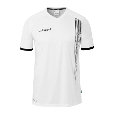 uhlsport Sport-Shirt Impulse (100% Polyester) kurzarm weiss/schwarz Herren
