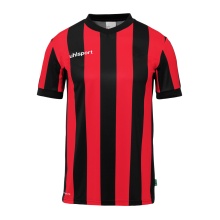 uhlsport Sport-Tshirt Retro Stripe (V-Ausschnit) Kurzarm schwarz/rot Herren
