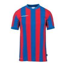 uhlsport Sport-Tshirt Retro Stripe (V-Ausschnit) Kurzarm azurblau/rot Herren