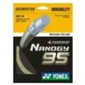 Yonex Badmintonsaite Nanogy 95 (Haltbarkeit+Power) silber 10m Set
