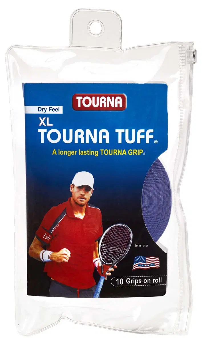 Tourna Overgrip Tuff XL (längere Haltbarkeit) blau - 10 Stück im Zipbeutel