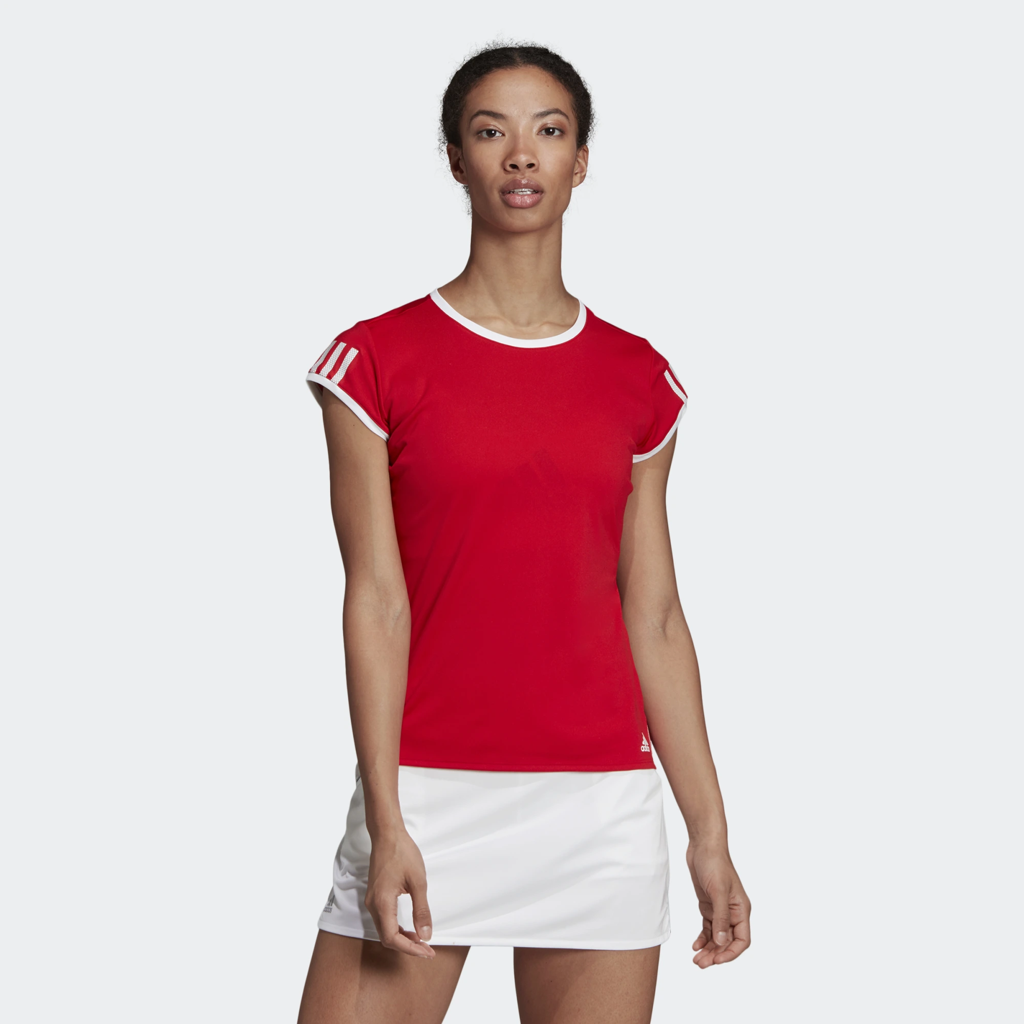 adidas Tennis-Shirt Club 3 Stripes #19 rot Damen