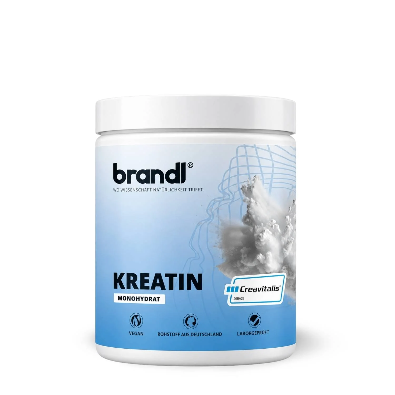 Brandl Kreatin Monohydrat Pulver - 100% Kreatin Monohydrat ohne Zusatzstoffe - 300g Dose