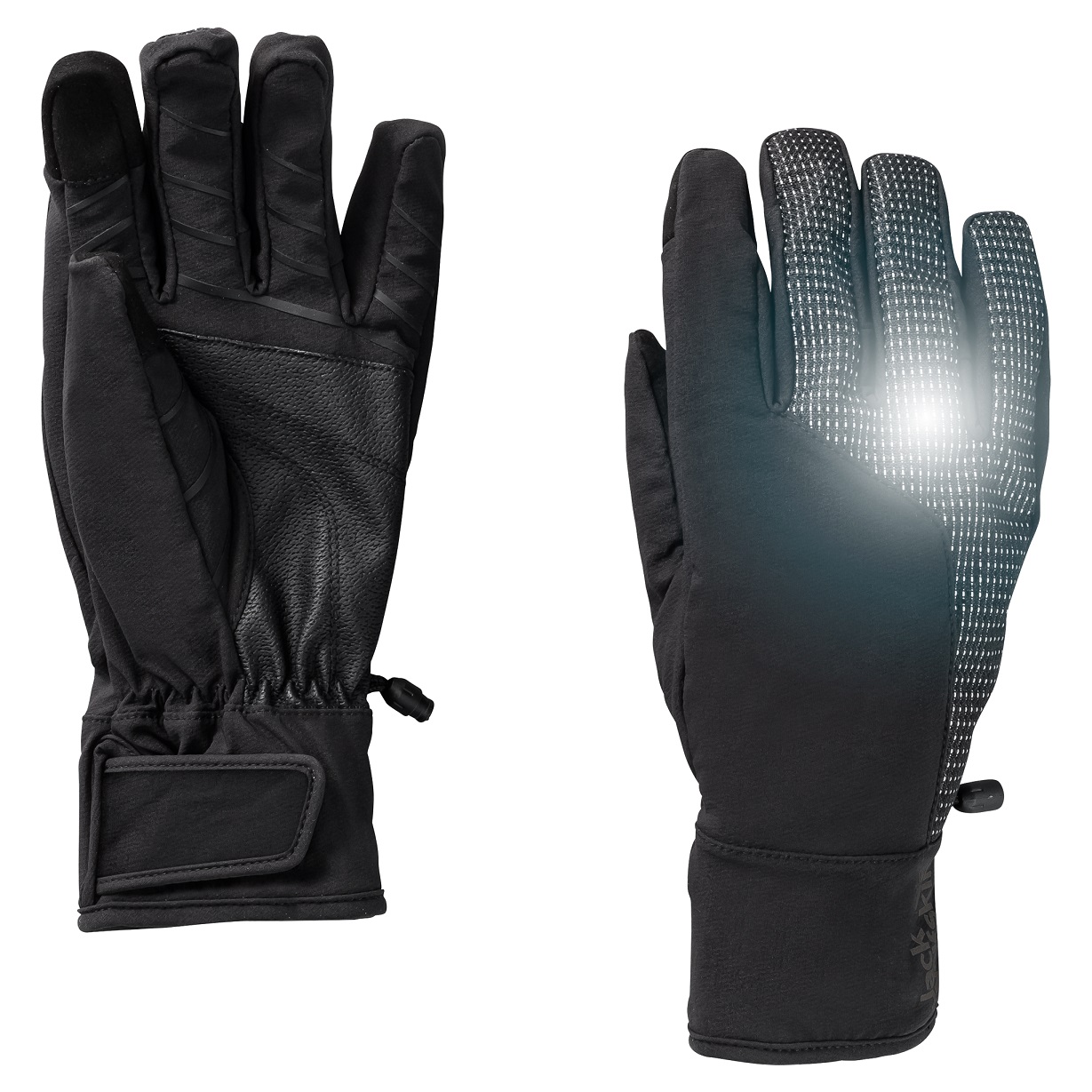 Jack Wolfskin Handschuhe Night Hawk - touchscreenfreundlich, reflektierend,  winddicht - schwarz online bestellen
