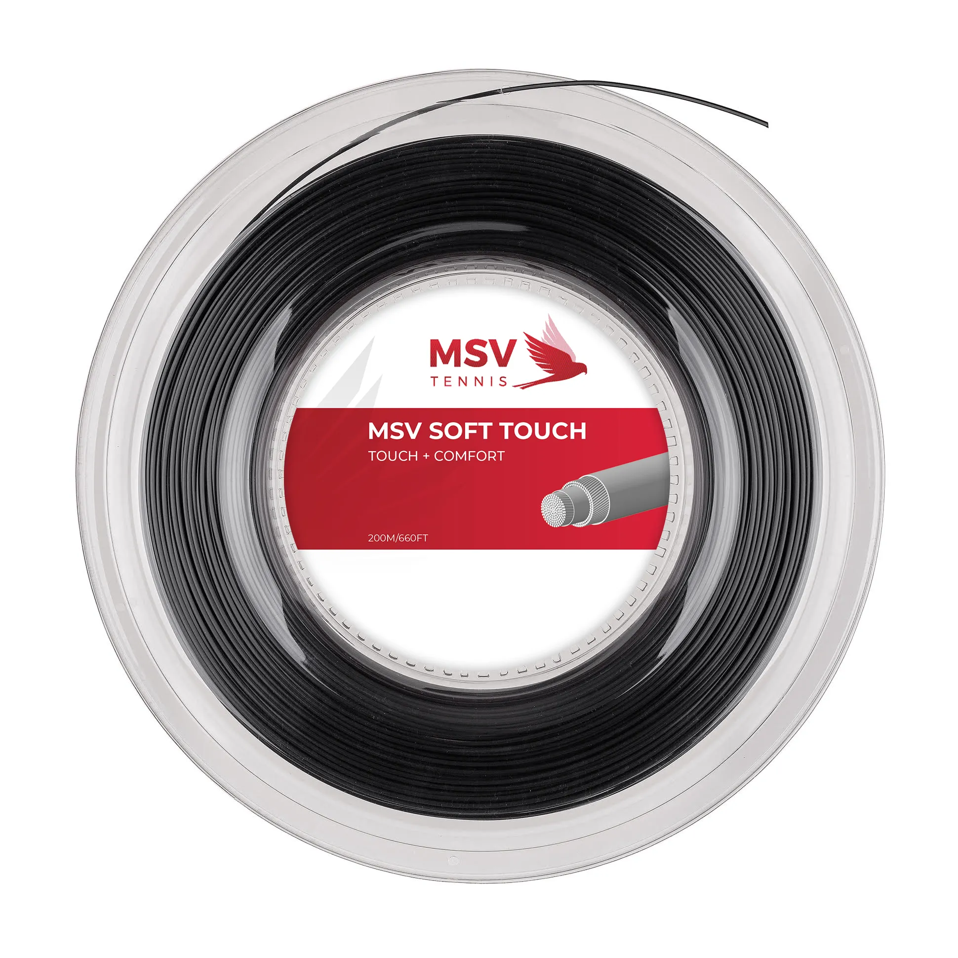 MSV Tennissaite Soft Touch (Touch+Komfort) schwarz 200m Rolle