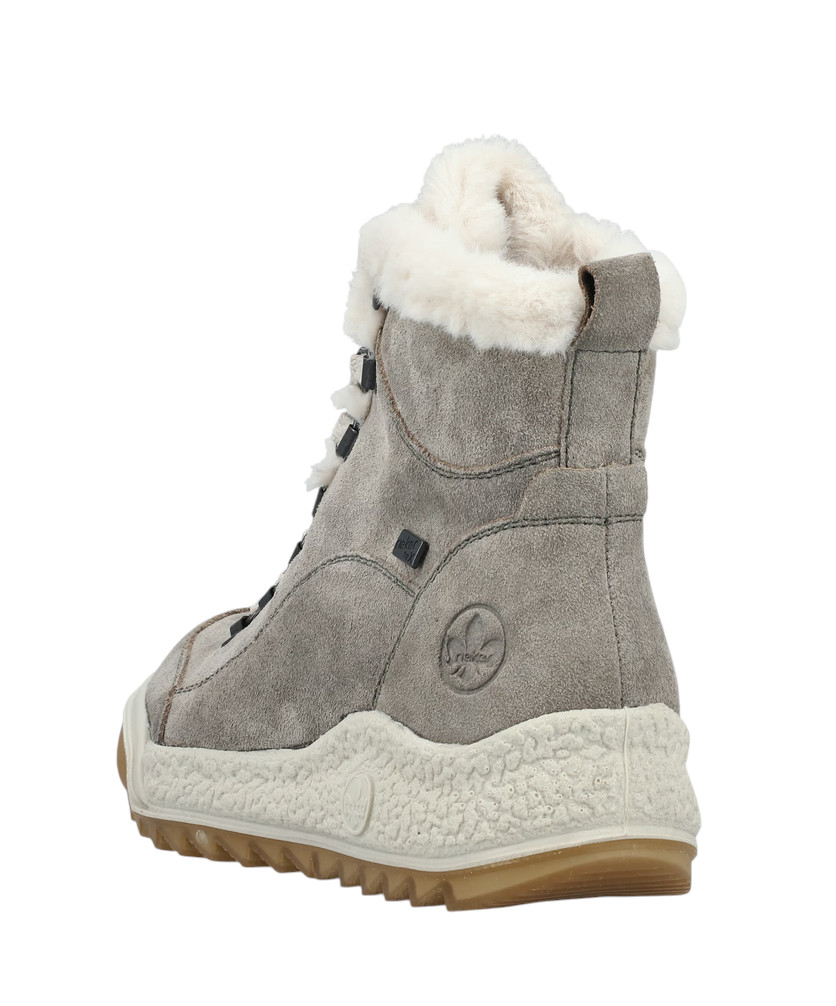 Rieker Damen Chelsea Boots In Grau – Schlupfstiefel Mit Reißverschluss, Warm Gefüttert, Bequeme Sohle