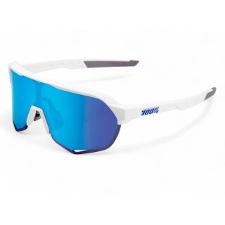 100% Sport Sonnenbrille S2 HiPER Mirror Lens weiss/blau - 1 Brille mit Hardcase