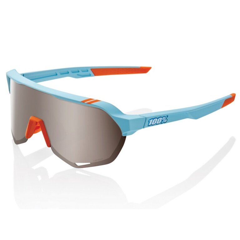 100% Sport Sonnenbrille S2 HiPER Mirror Lens blau/orange - 1 Brille mit Hardcase