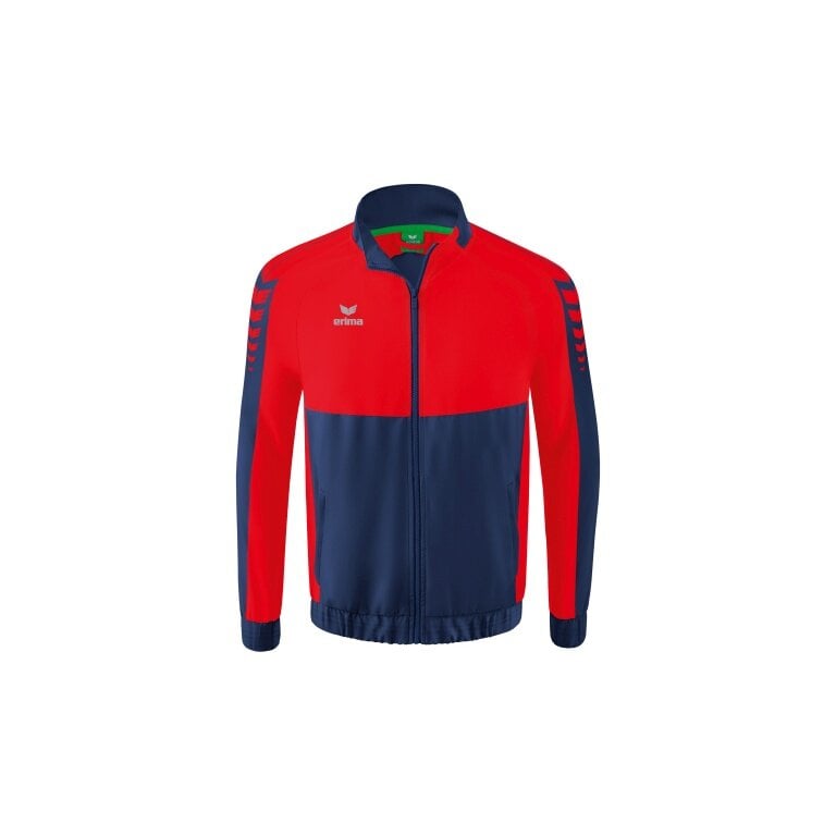 Erima Präsentationsjacke Six Wings (100% Polyester, Stehkragen, ohne Innenfutter) navyblau/rot Jungen