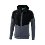 Erima Trainingsjacke Squad Tracktop Jacke mit Kapuze schwarz/grau Herren