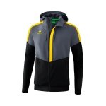 Erima Trainingsjacke Squad Tracktop Jacke mit Kapuze grau/schwarz/gelb Herren