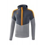 Erima Kapuzenpullover Hoodie Squad (Cotton Touch) grau/orange Herren