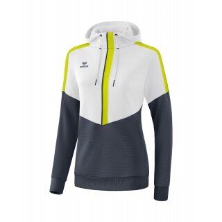 Erima Hoodie Squad weiß/grau/lime Damen