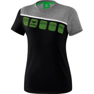 Erima Sport-Shirt 5C (100% Polyester) schwarz/grau Damen