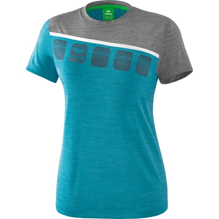 Erima Sport-Shirt 5C (100% Polyester) blau/grau Damen