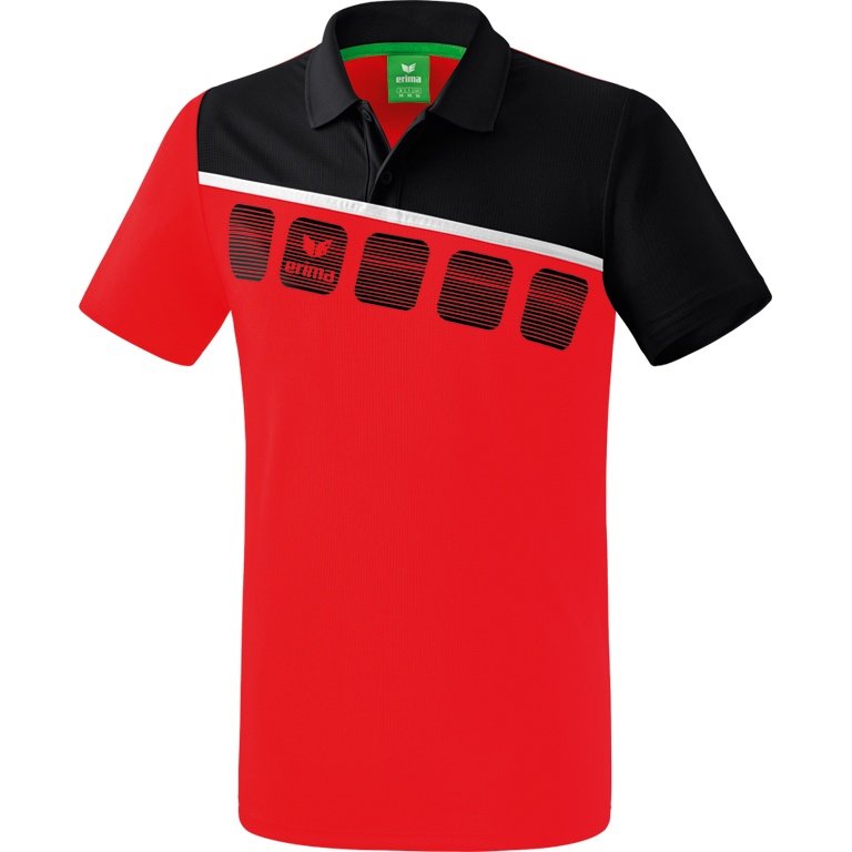 Erima Sport-Polo 5C (100% Polyester) rot/schwarz Herren