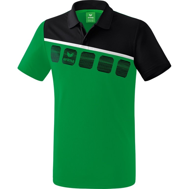 Erima Spprt-Polo 5C (100% Polyester) grün/schwarz Herren