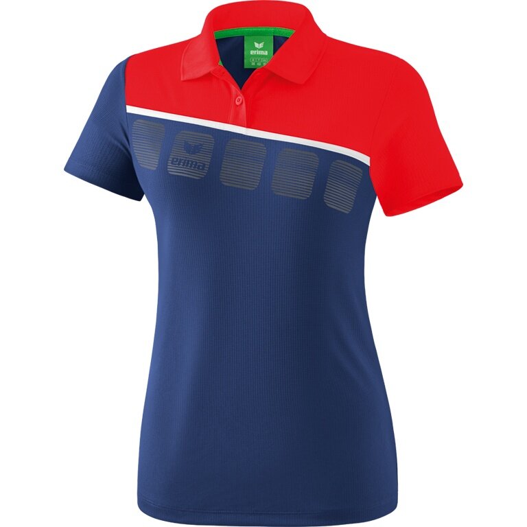 Erima Spprt-Polo 5C (100% Polyester) navyblau/rot Damen