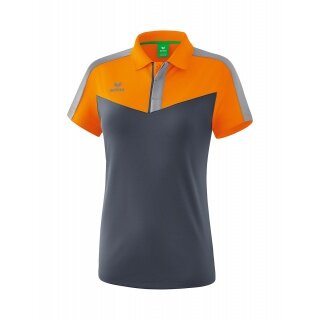 Erima Sport-Polo Squad (100% Polyester) orange/grau Damen