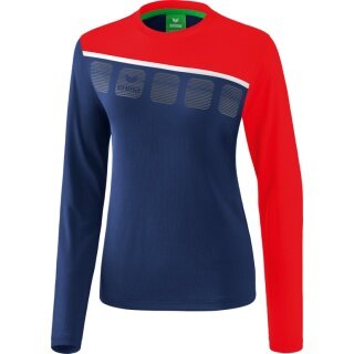 Erima Sport-Langarmshirt 5C (100% Polyester) navyblau/rot Damen