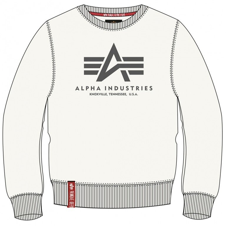 Alpha Industries Pullover Basic (Baumwolle) Sweater jet stream weiss Herren