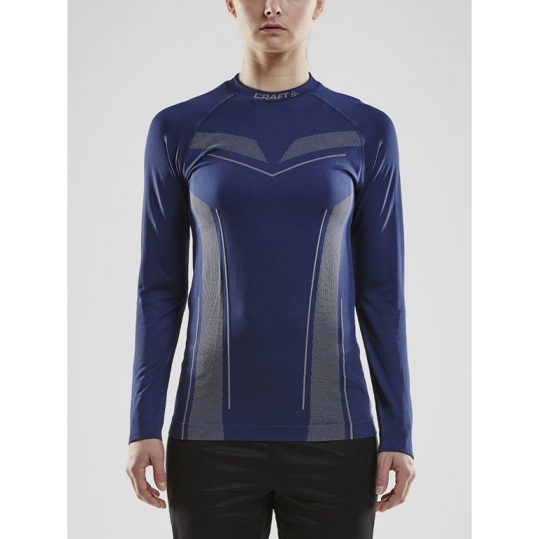 Craft Langarmshirt Pro Control Seamless (nahtlos) Unterwäsche navyblau Damen
