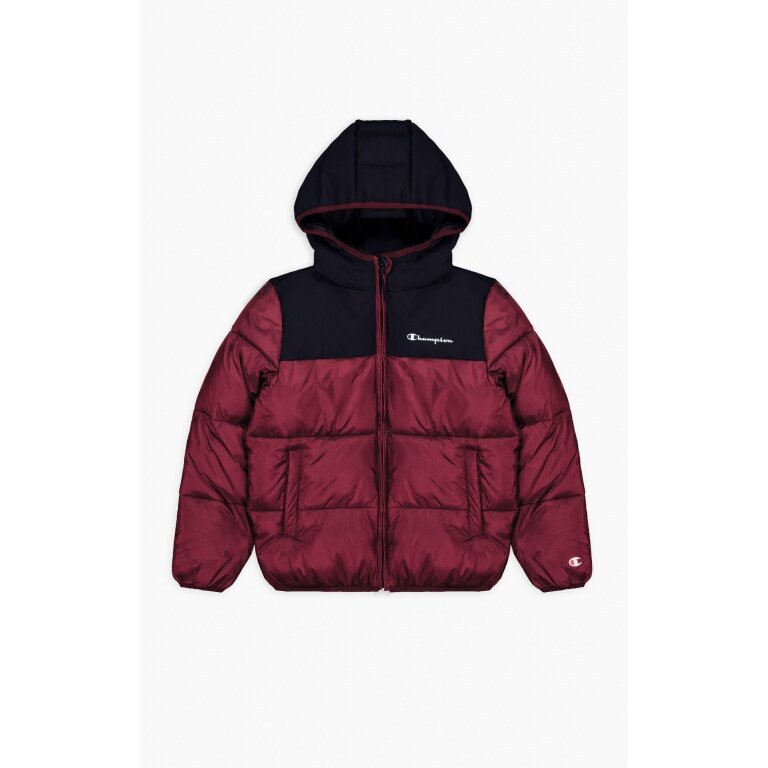Champion Steppjacke Legacy mit Kapuze Champion Schriftzug am Rücken (warm, gefüttert, winddicht) rot Kinder