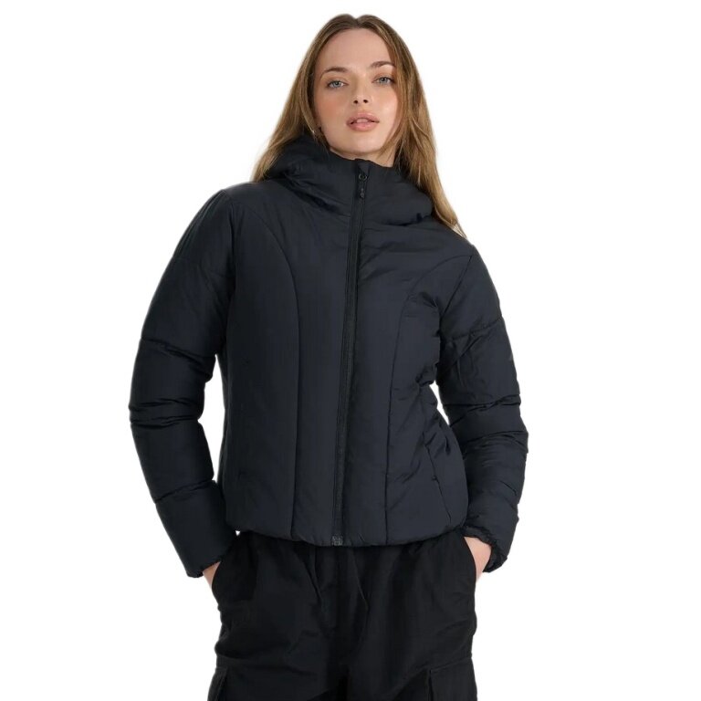 4F Winter-Daunenjacke F0706 mit Kapuze schwarz Damen