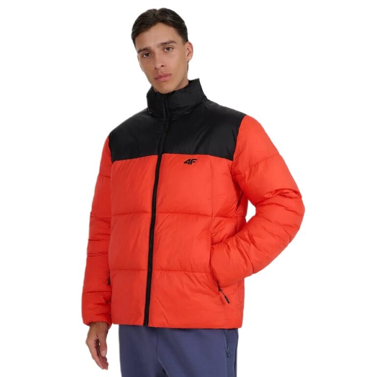 4F Winter-Daunenjacke M601 (wärmeisolierung) rot/schwarz Herren