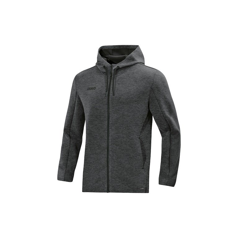 JAKO Kapuzenjacke Premium Basics (Double-Tech-Knit) anthrazitgrau Herren