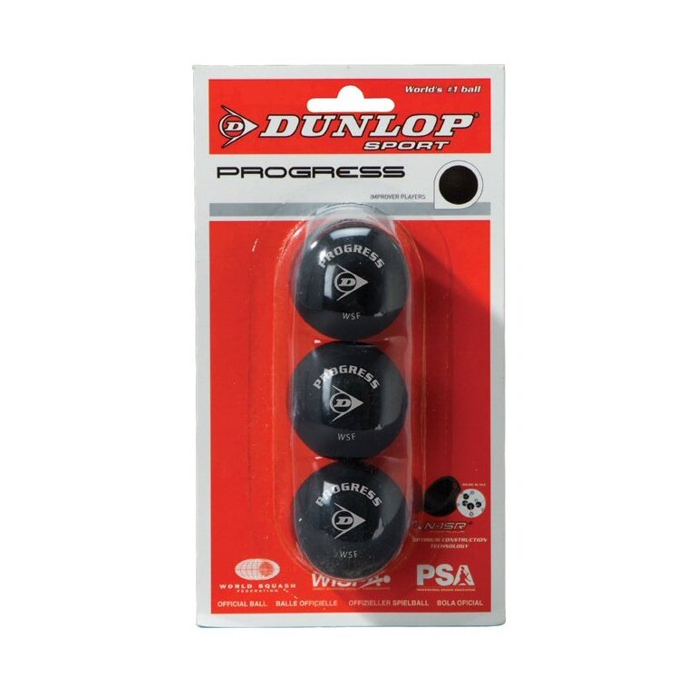 Squashball Dunlop Progress 12 Bälle roter Punkt 