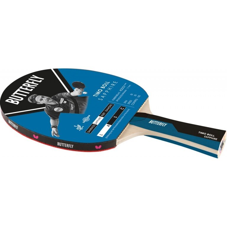 Butterfly Tischtennisschläger Timo Boll Sapphire (Addoy Belag 1,7mm, Ergo Grip) - 1 Schläger