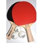 Butterfly Tischtennis Drive Set - 2 Schläger, Addoy Belag 1,0 mm, konkaver Grifform und 3 Trainingsbällen