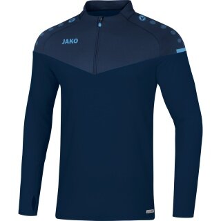JAKO Sport-Langarmshirt Ziptop Champ 2.0 (100% Polyester) marine/blau/hellblau Kinder