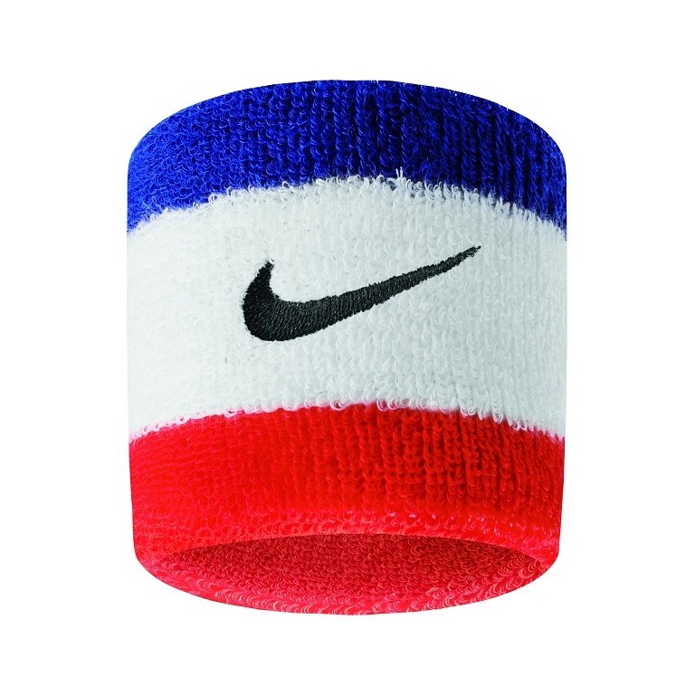 Nike Schweissband Swoosh (72% Baumwolle) habanero rot/weiß/blau 2er