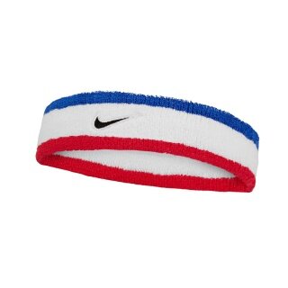 Nike Stirnband Swoosh Classic (Baumwollmix) 2025 weiss/blau/rot - 1 Stück