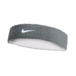 Nike Stirnband Swoosh Classic Reversible (Baumwollmix) 2025 grau/weiss - 1 Stück
